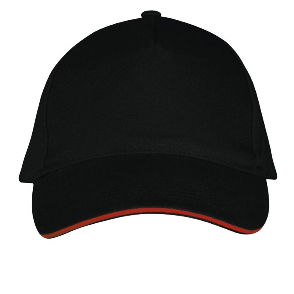 SOLS Unisex Long Beach Cap / Black/Red